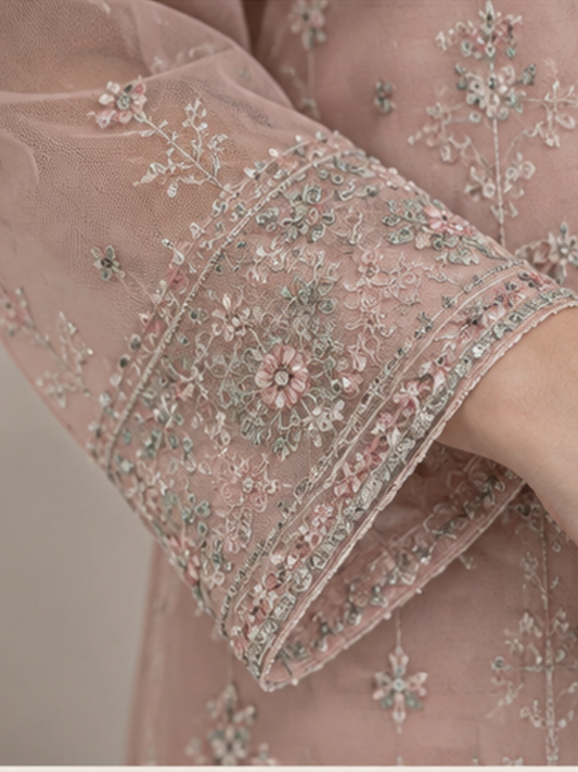 Blush Rose 3-Piece Embroidered Suit